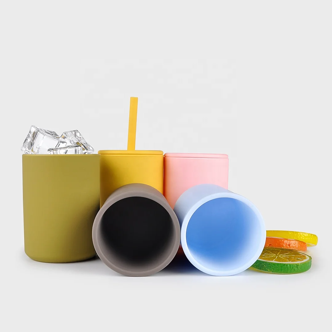 Factory wholesale sustainable eco friendly sillicone cup with straw lid for kids, Customized
Factory wholesale sustainable eco friendly sillicone cup with straw lid for kids, Customized