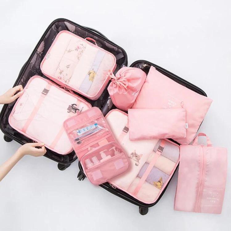 

Large capacity 8pcs/set Travel suitcase Organizer Luggage cube set organiser bag set for packing cubes, Customized colors