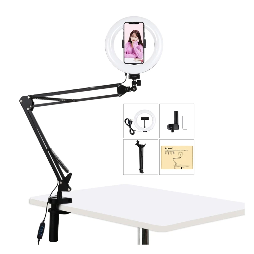Puluz 7.9 inch Selfie LED Ring Light Curved Fill Lamp USB 3 Modes Dimmable Dual Color Temperature with Desktop Arm Stand
Puluz 7.9 inch Selfie LED Ring Light Curved Fill Lamp USB 3 Modes Dimmable Dual Color Temperature with Desktop Arm Stand
