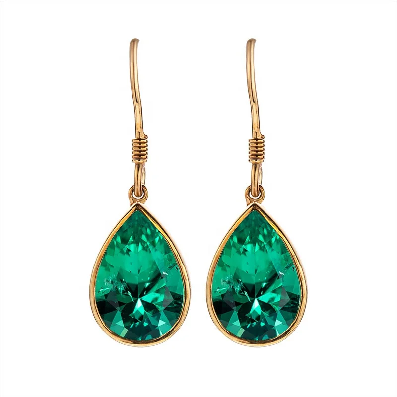 AY Lab Greate Emerald pear cut Earring factory supply 925 sterling silver 18k white gold loose gemstones gift HOLYCOME, Green
AY Lab Greate Emerald pear cut Earring factory supply 925 sterling silver 18k white gold loose gemstones gift HOLYCOME, Green