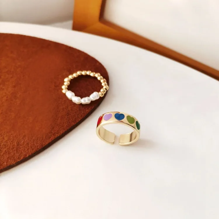 OUYE Sweet Love Contrast Color Drop Oil Ring Personality Irregular Pearl Alloy Index Finger Ring Set Wholesale, Colorful
OUYE Sweet Love Contrast Color Drop Oil Ring Personality Irregular Pearl Alloy Index Finger Ring Set Wholesale, Colorful
