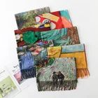 High quality digital print viscose soft foulard custom printing women scarf pashima with famous painting