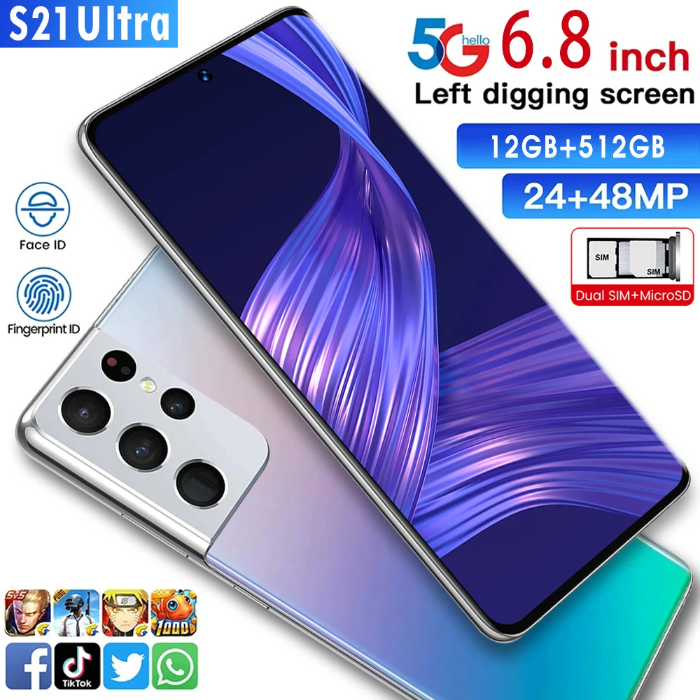 High quality s21 Face Fingerprint unlock mobile phones Rear HD Camera Android 10.0 system 4g smartphone
High quality s21 Face Fingerprint unlock mobile phones Rear HD Camera Android 10.0 system 4g smartphone