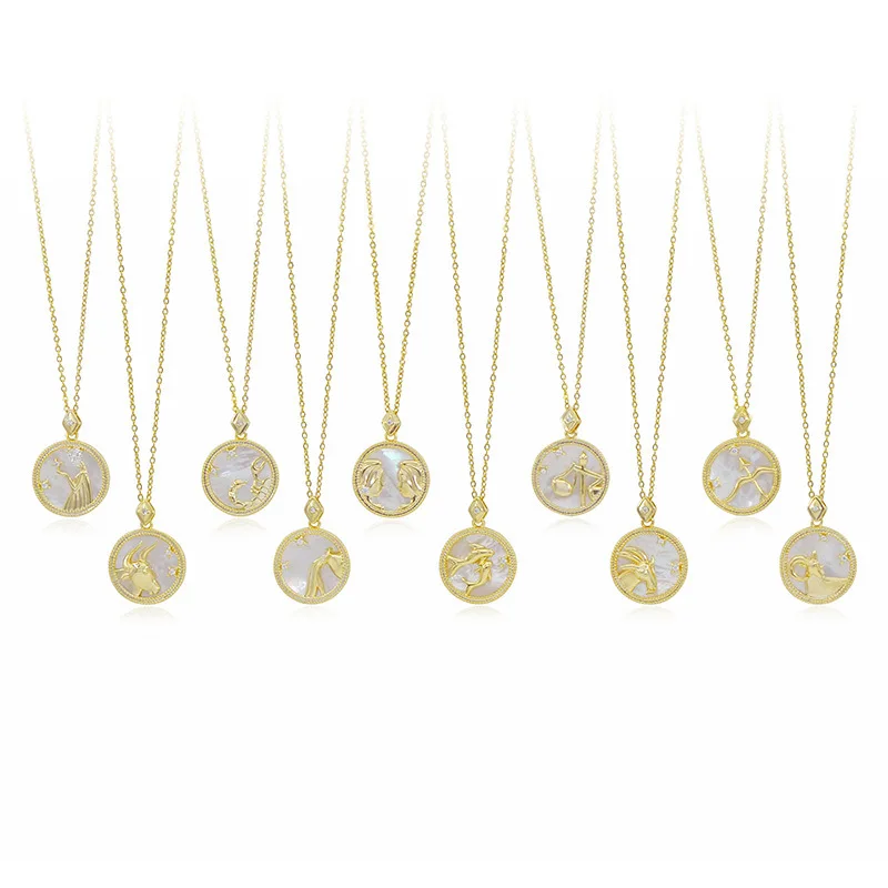 18K Gold Plated Zodiac Necklace Stainless Steel Chain Shell Zircon Pendant INS Fashion Birthstone Necklaces Trendy Jewelry
18K Gold Plated Zodiac Necklace Stainless Steel Chain Shell Zircon Pendant INS Fashion Birthstone Necklaces Trendy Jewelry