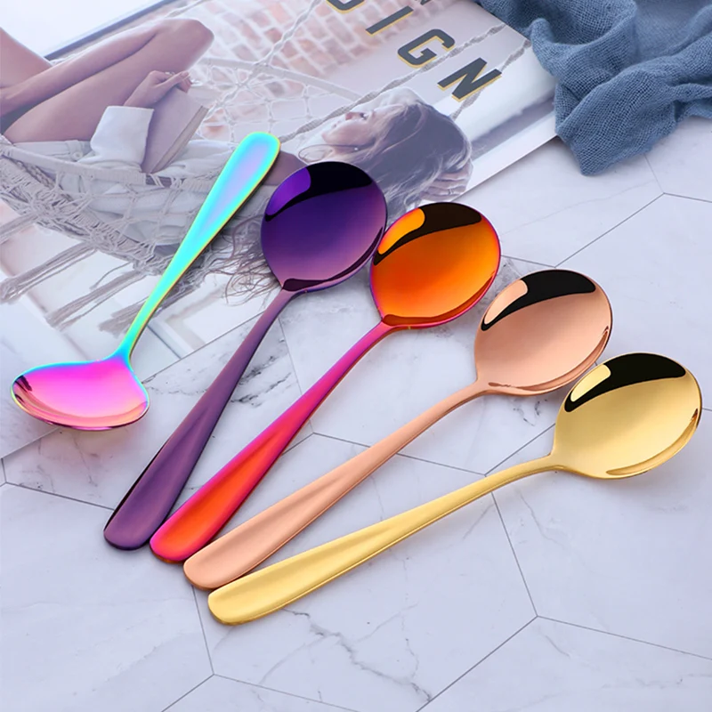 Reusable PVD titanium metal stainless steel golden ice cream honey dessert tea coffee salad round spoon for kids, Silver,gold,rose gold,black,blue,purple,rainbow
Reusable PVD titanium metal stainless steel golden ice cream honey dessert tea coffee salad round spoon for kids, Silver,gold,rose gold,black,blue,purple,rainbow