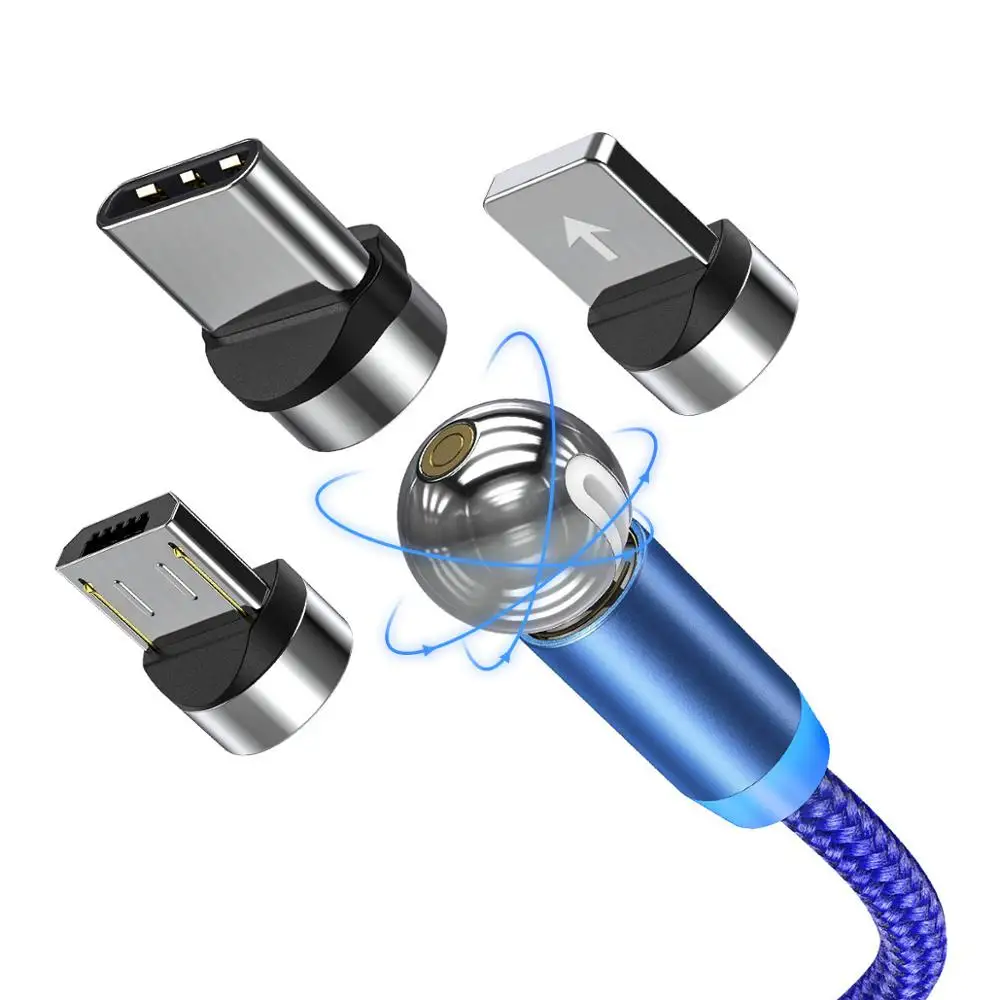 2019 New 360 Round Spin Magnet Fast Charging Cable For iPhone 8 Pin Micro USB C Connector Magnetic 3 in 1 Cable
2019 New 360 Round Spin Magnet Fast Charging Cable For iPhone 8 Pin Micro USB C Connector Magnetic 3 in 1 Cable