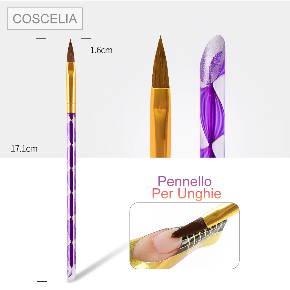 COSCELIA High Quality Purple Painting Drawing Pen Brushes Nail Art Liner Brushes Custom Nail Cleaning Brush for Acrylic Powder
COSCELIA High Quality Purple Painting Drawing Pen Brushes Nail Art Liner Brushes Custom Nail Cleaning Brush for Acrylic Powder