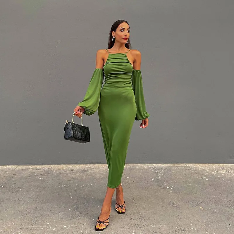 2022 New Arrivals Off Shoulder Halter Long Sleeve Maxi Dress Women Elegant Ballgown Dress Women Bodycon Dress One Piece Overall
2022 New Arrivals Off Shoulder Halter Long Sleeve Maxi Dress Women Elegant Ballgown Dress Women Bodycon Dress One Piece Overall