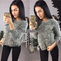 B61811A Autumn and winter hot style sweater female bright gold silk pearl short jumper sweater
B61811A Autumn and winter hot style sweater female bright gold silk pearl short jumper sweater
