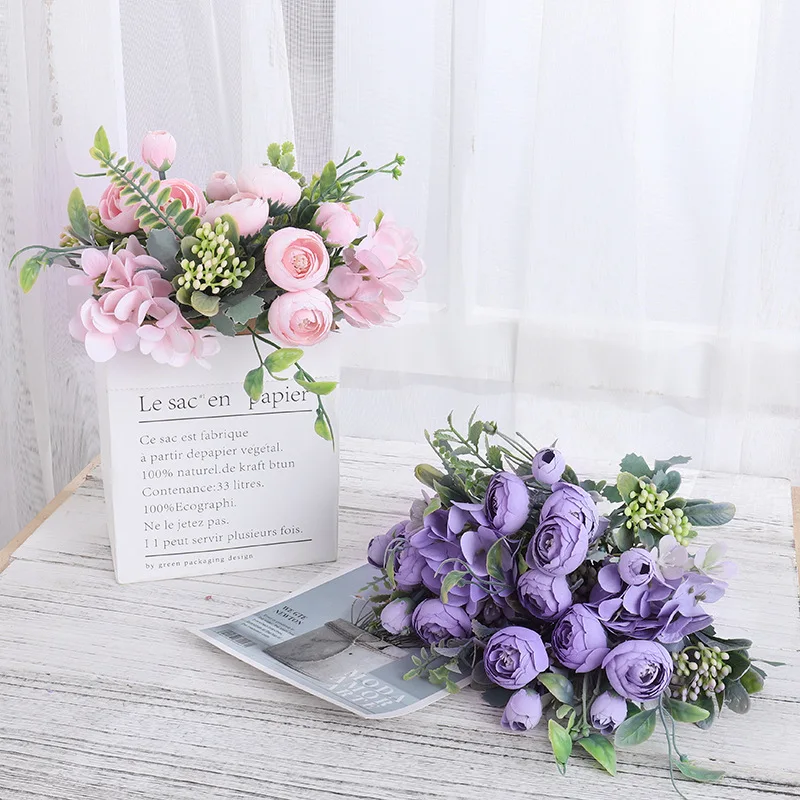 1 Bundle Silk Peony Artificial Flowers Tea Rose Bouquet for Wedding Decoration Home Fake Plants Christmas Decor Flower
1 Bundle Silk Peony Artificial Flowers Tea Rose Bouquet for Wedding Decoration Home Fake Plants Christmas Decor Flower