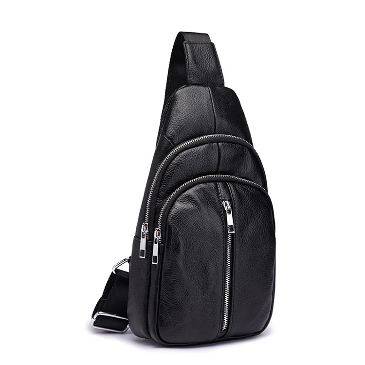 Men Original Leather Casual Fashion Chest Sling Bag 8" Tablet Umbrella Black Design One Shoulder Daypack Crossbody Bag Male 155
Men Original Leather Casual Fashion Chest Sling Bag 8" Tablet Umbrella Black Design One Shoulder Daypack Crossbody Bag Male 155