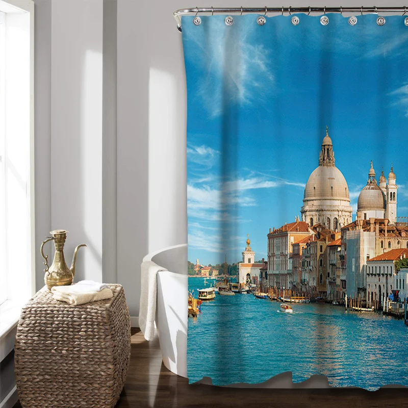 2020 popular 3d custom bathroom shower curtain printing