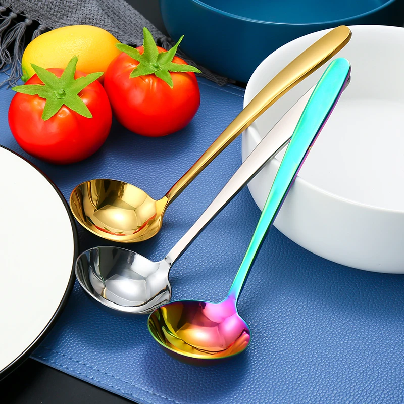 Kitchen Chinese Soup Spoon Set Gold Cutlery Stainless Steel Cooking Spoon Set, Customized color
Kitchen Chinese Soup Spoon Set Gold Cutlery Stainless Steel Cooking Spoon Set, Customized color