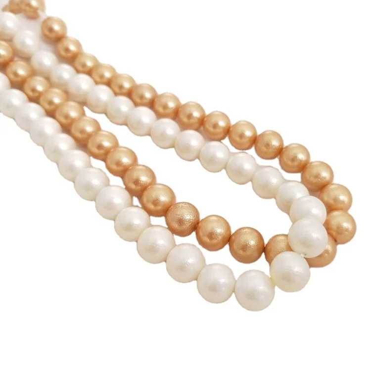 Cotton pearls Natural shell beads electroplating frosted fold beads DIY handmade jewelry accessories
Cotton pearls Natural shell beads electroplating frosted fold beads DIY handmade jewelry accessories