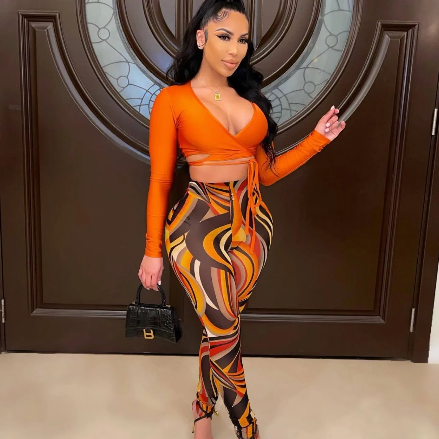 Fall 2021 Two Piece Wears Mesh And Crop Top Tie-Wrap Women Sexy Clothes Bodycon Fashion 2 Piece Clothing Pants Set, Yellow,gray
Fall 2021 Two Piece Wears Mesh And Crop Top Tie-Wrap Women Sexy Clothes Bodycon Fashion 2 Piece Clothing Pants Set, Yellow,gray