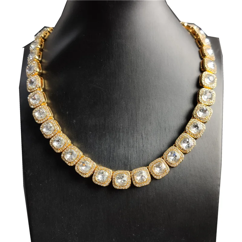 12mm Copper Square Zircon Chain 1 Row Necklace Hip hop Bling Jewelry For Women Men Gold Silver CZ Tennis Chain Necklace Iced Out
12mm Copper Square Zircon Chain 1 Row Necklace Hip hop Bling Jewelry For Women Men Gold Silver CZ Tennis Chain Necklace Iced Out