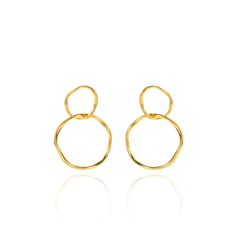 Wholesale new design 925 sterling silver geometry irregularity round cool women jewelry gold plated hoop earring
Wholesale new design 925 sterling silver geometry irregularity round cool women jewelry gold plated hoop earring