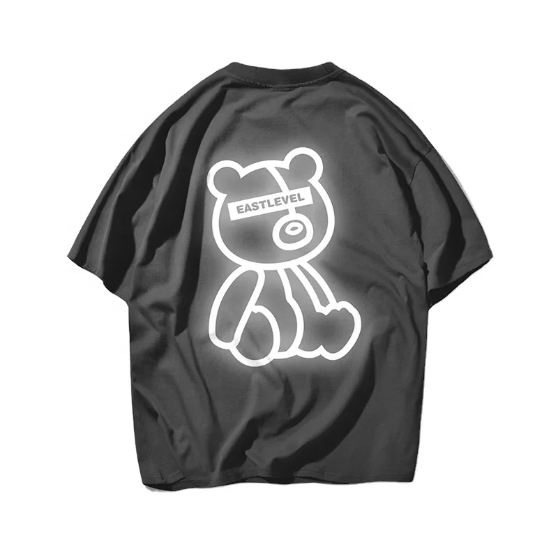 Wholesale Plus Size Custom Logo Streetwear short sleeve Glow In The Dark Plus Velvet Luminous Bear reflective t shirt men
Wholesale Plus Size Custom Logo Streetwear short sleeve Glow In The Dark Plus Velvet Luminous Bear reflective t shirt men