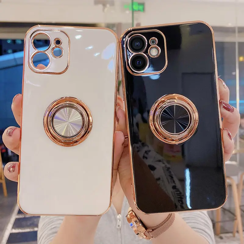 Luxury Ring Holder Case For iPhone 11 7 8 Plus Gold Plating Metal Stand Phone Cover For iPhone 13 12 Pro Max XS XR Silicone
Luxury Ring Holder Case For iPhone 11 7 8 Plus Gold Plating Metal Stand Phone Cover For iPhone 13 12 Pro Max XS XR Silicone