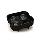 Grade 100% Silicone Food Whisky 4 Cavities Ball Mold different shaped rubber ice cube tray
