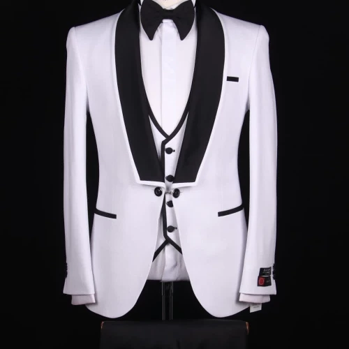 2021 New White Black Lapel Costume Homme Men Suits 3 Pcs Wedding Tuxedos Slim Fit Groom Prom Blazer Hombre Terno Masculino, Same as picture/custom made
2021 New White Black Lapel Costume Homme Men Suits 3 Pcs Wedding Tuxedos Slim Fit Groom Prom Blazer Hombre Terno Masculino, Same as picture/custom made