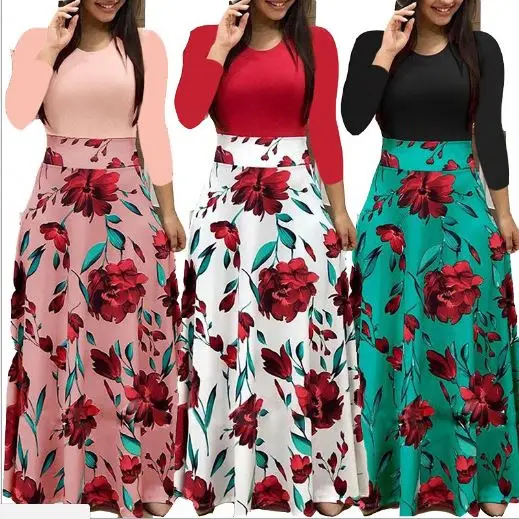 2019 Wholesale Women Fashion Long Sleeve Floral Printed Maxi Dress Simple Long Dress
2019 Wholesale Women Fashion Long Sleeve Floral Printed Maxi Dress Simple Long Dress
