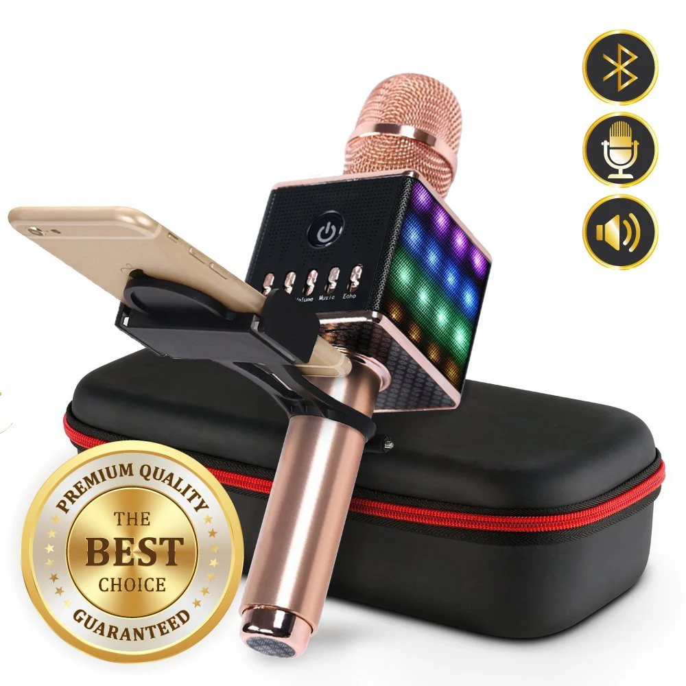 GAM-H8 Portable karaoke microphone speaker USB microphone with LED lights
GAM-H8 Portable karaoke microphone speaker USB microphone with LED lights