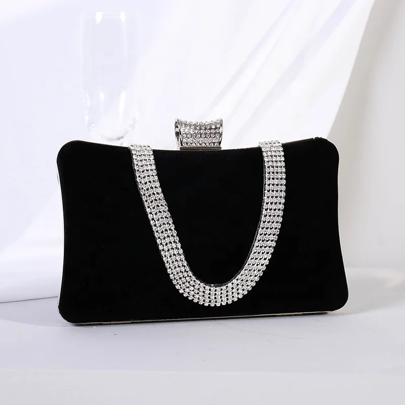 Hot sale banquet party luxury temperament diamond-studded clutch bag new velvet U-shaped rhinestone fashion ladies evening bag
Hot sale banquet party luxury temperament diamond-studded clutch bag new velvet U-shaped rhinestone fashion ladies evening bag