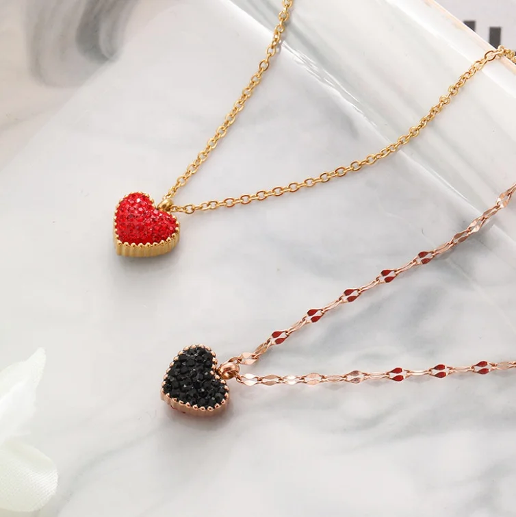 2020 New Arrive Black Red Heart Titanium Necklace Chain Simple Women Heart Necklace, Gold
2020 New Arrive Black Red Heart Titanium Necklace Chain Simple Women Heart Necklace, Gold