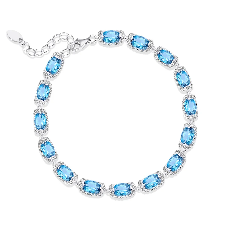 Luxury Minimalist Blue Gemstone Bracelets 925 Silver Jewelry Natural Topaz Blue Crystal Bracelets for women
Luxury Minimalist Blue Gemstone Bracelets 925 Silver Jewelry Natural Topaz Blue Crystal Bracelets for women