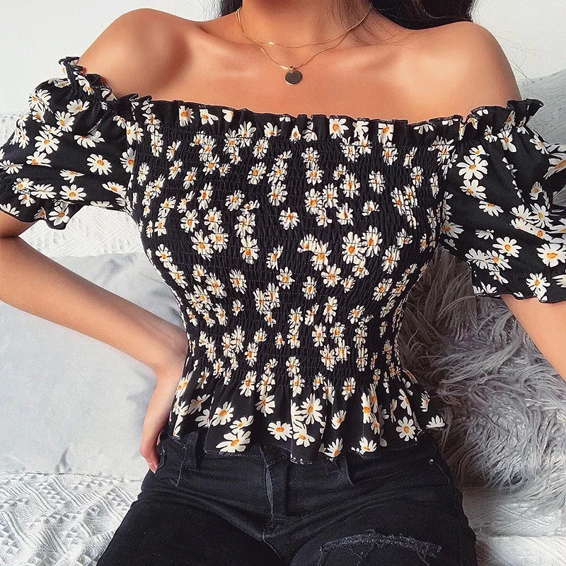 2020 new arrivals summer collection short sleeve off shoulder women daisy lowers printed fashion crop top
2020 new arrivals summer collection short sleeve off shoulder women daisy lowers printed fashion crop top
