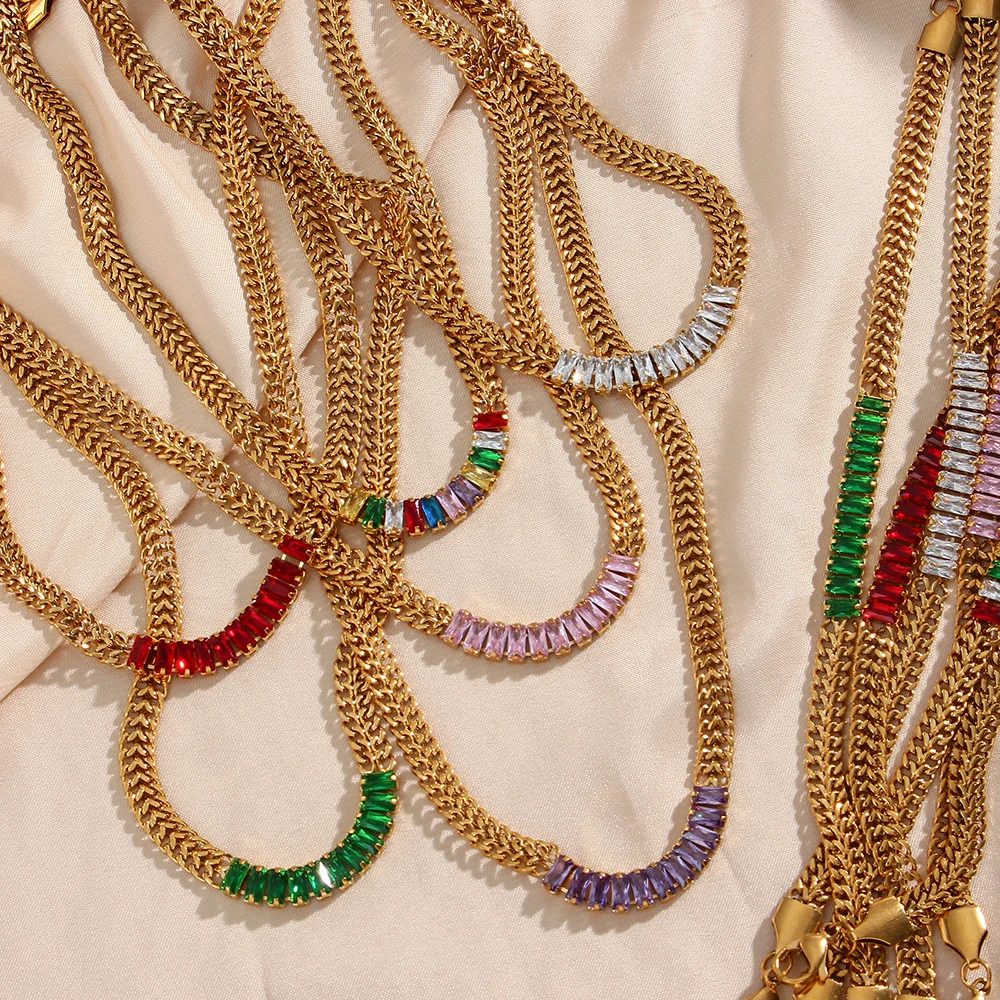 Multilayer Cuban Chain Necklace Tennis Cz Chain Choker Cz Jewelry Zircon Stainless Steel Cuban Necklace 
Multilayer Cuban Chain Necklace Tennis Cz Chain Choker Cz Jewelry Zircon Stainless Steel Cuban Necklace