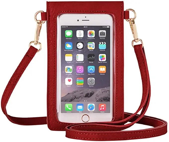 Lightweight 2 Straps Women Leather Phone Purse Cross body Bag Mini Cell Phone Pouch Shoulder Bag, Black
Lightweight 2 Straps Women Leather Phone Purse Cross body Bag Mini Cell Phone Pouch Shoulder Bag, Black