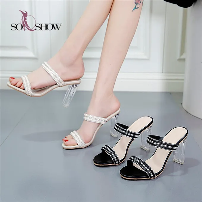 China wholesale cheap slippers high heel women sandals with transparent heels plus size
China wholesale cheap slippers high heel women sandals with transparent heels plus size