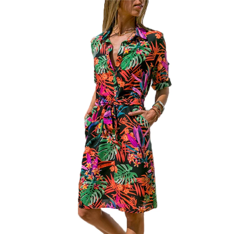 Long Sleeve Shirt Dress Summer Chiffon Boho Beach Women Striped Print A-line Mini Dress
Long Sleeve Shirt Dress Summer Chiffon Boho Beach Women Striped Print A-line Mini Dress
