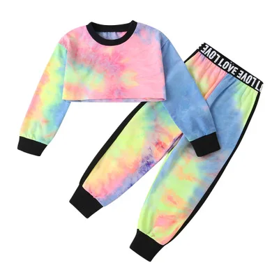 Baby Girls Colorful Outfits Fashion Kids Clothing Sets New Autumn Casual Costumes Letter Print Outfits Tie Dye Kids Clothes Suit, As picture
Baby Girls Colorful Outfits Fashion Kids Clothing Sets New Autumn Casual Costumes Letter Print Outfits Tie Dye Kids Clothes Suit, As picture
