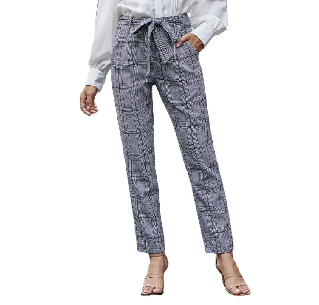 Ruffle Waist Self Belt Black and White Plaid Semi Formal Pants and Trousers, Black and white color or customize
Ruffle Waist Self Belt Black and White Plaid Semi Formal Pants and Trousers, Black and white color or customize
