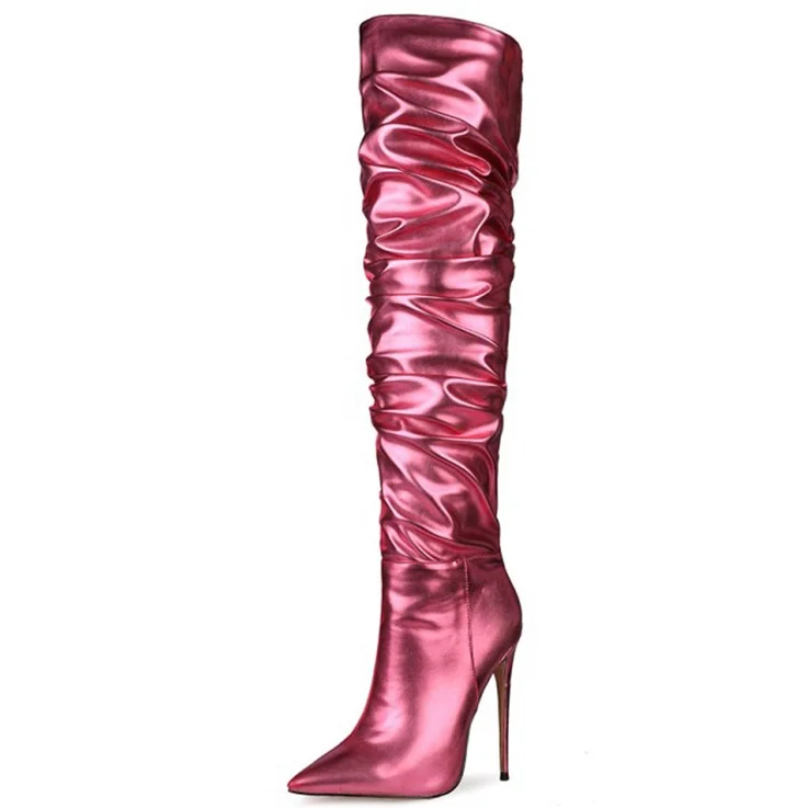 Sexy Women's Pink Long Boots Large Size 47 Solid Microfiber Leather Boots for Ladies Pointed Toe Stiletto Over-knee High Boots, Red,pink
Sexy Women's Pink Long Boots Large Size 47 Solid Microfiber Leather Boots for Ladies Pointed Toe Stiletto Over-knee High Boots, Red,pink