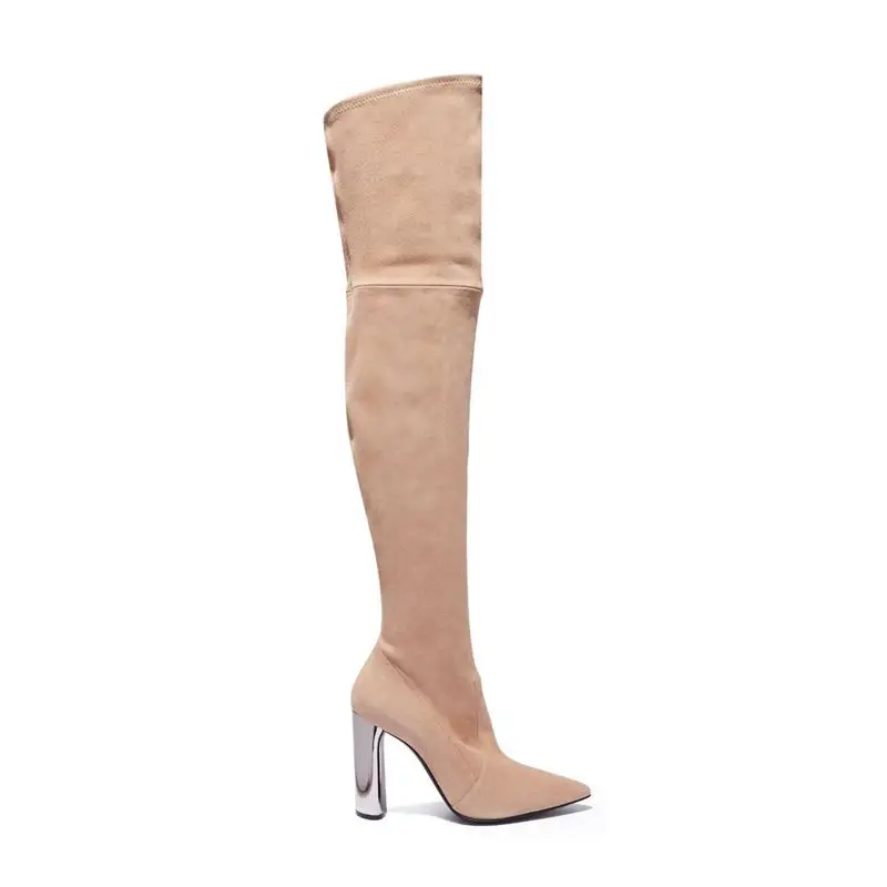 Fashion Ladies large size Over The Knee Boots Winter block High Heel fabric Material Thigh Boots for Women
Fashion Ladies large size Over The Knee Boots Winter block High Heel fabric Material Thigh Boots for Women