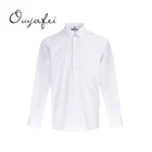 New Arrival fashion single button twill polyester cotton white shirts men custom
