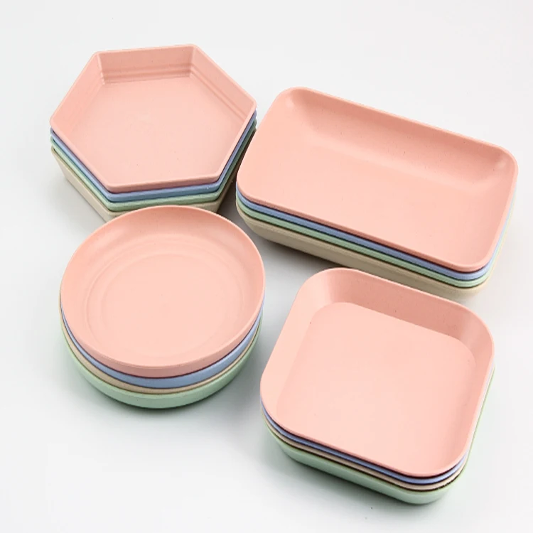 Safety Natural Wheat Straw Hollowware Square Round Rhombic Rectangle Shape Plates Dishes, Pink, blue, green, apricot
Safety Natural Wheat Straw Hollowware Square Round Rhombic Rectangle Shape Plates Dishes, Pink, blue, green, apricot