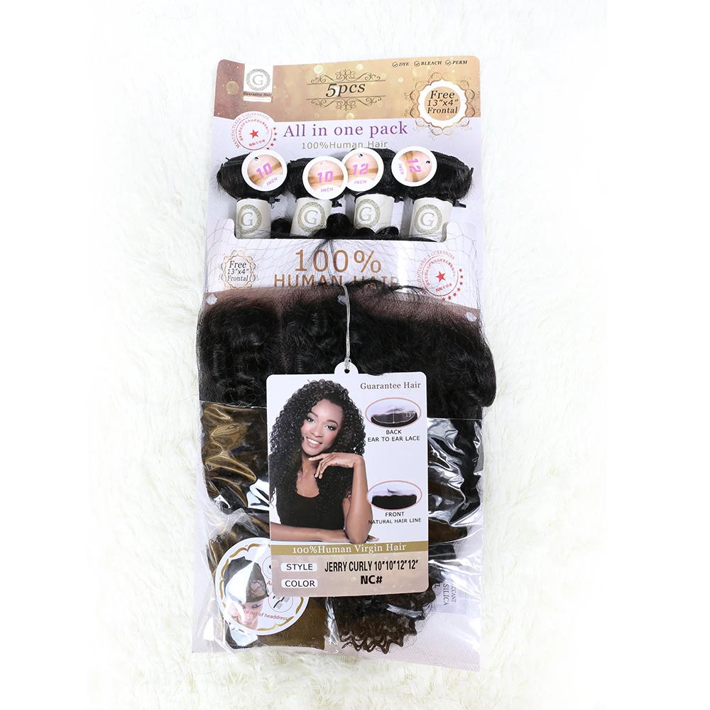 Guaranteehair 4pcs one pack with free frontal solution Jerry curl brazilian remy human hair bundles hair
Guaranteehair 4pcs one pack with free frontal solution Jerry curl brazilian remy human hair bundles hair