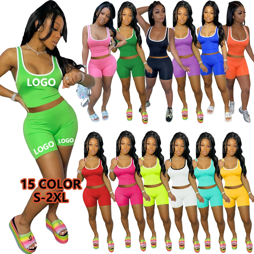 Womens Summer Clothes 2 Piece Biker Short Sets Crop Top Jogging Suits Tracksuit Custom Tank Top And Short Sets For Women
Womens Summer Clothes 2 Piece Biker Short Sets Crop Top Jogging Suits Tracksuit Custom Tank Top And Short Sets For Women