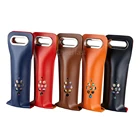 Customized private label single bottle pu leather wine bag