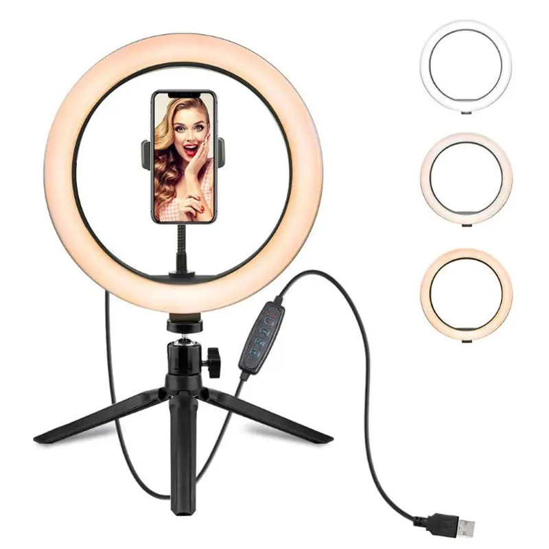 Ring Light With Tripod Stand Phone Holder For Youtube Video LED Selfie Light Rings, Black
Ring Light With Tripod Stand Phone Holder For Youtube Video LED Selfie Light Rings, Black