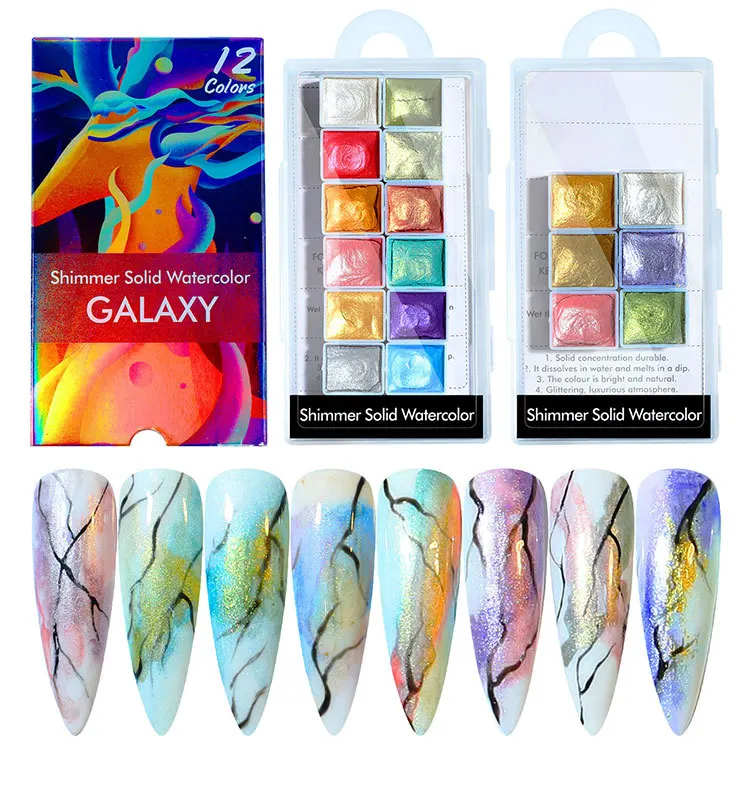 2021 New 6-color Nail Art Painted Pearlescent Watercolor Gem Color Pigment 12-Color Set Nail Watercolor, 6.12 colors
2021 New 6-color Nail Art Painted Pearlescent Watercolor Gem Color Pigment 12-Color Set Nail Watercolor, 6.12 colors