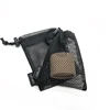 Wholesale recycled black small mesh drawstring pouch bag cord, nylon mesh pouch for golf ball