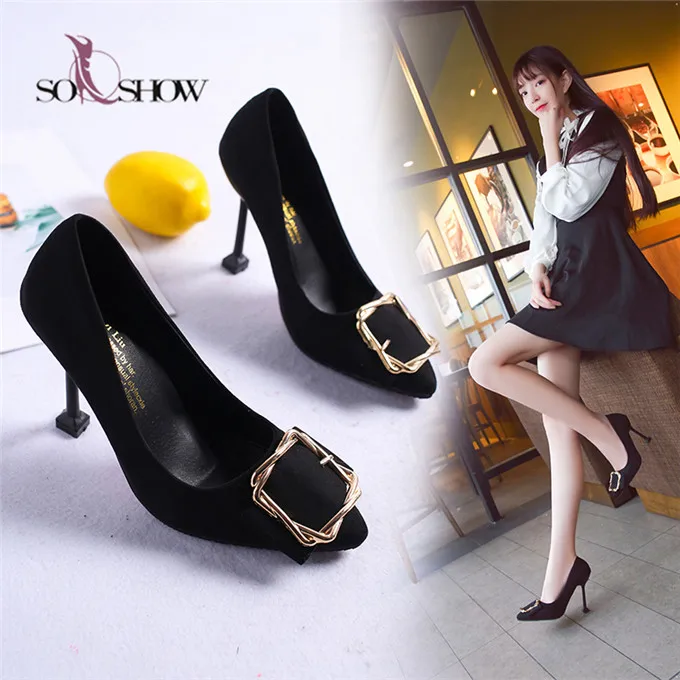 Women Pumps Heeled Shoes Microfiber Pointed Toe High Heel Shoes girls heel shoes with decorative buckle
Women Pumps Heeled Shoes Microfiber Pointed Toe High Heel Shoes girls heel shoes with decorative buckle