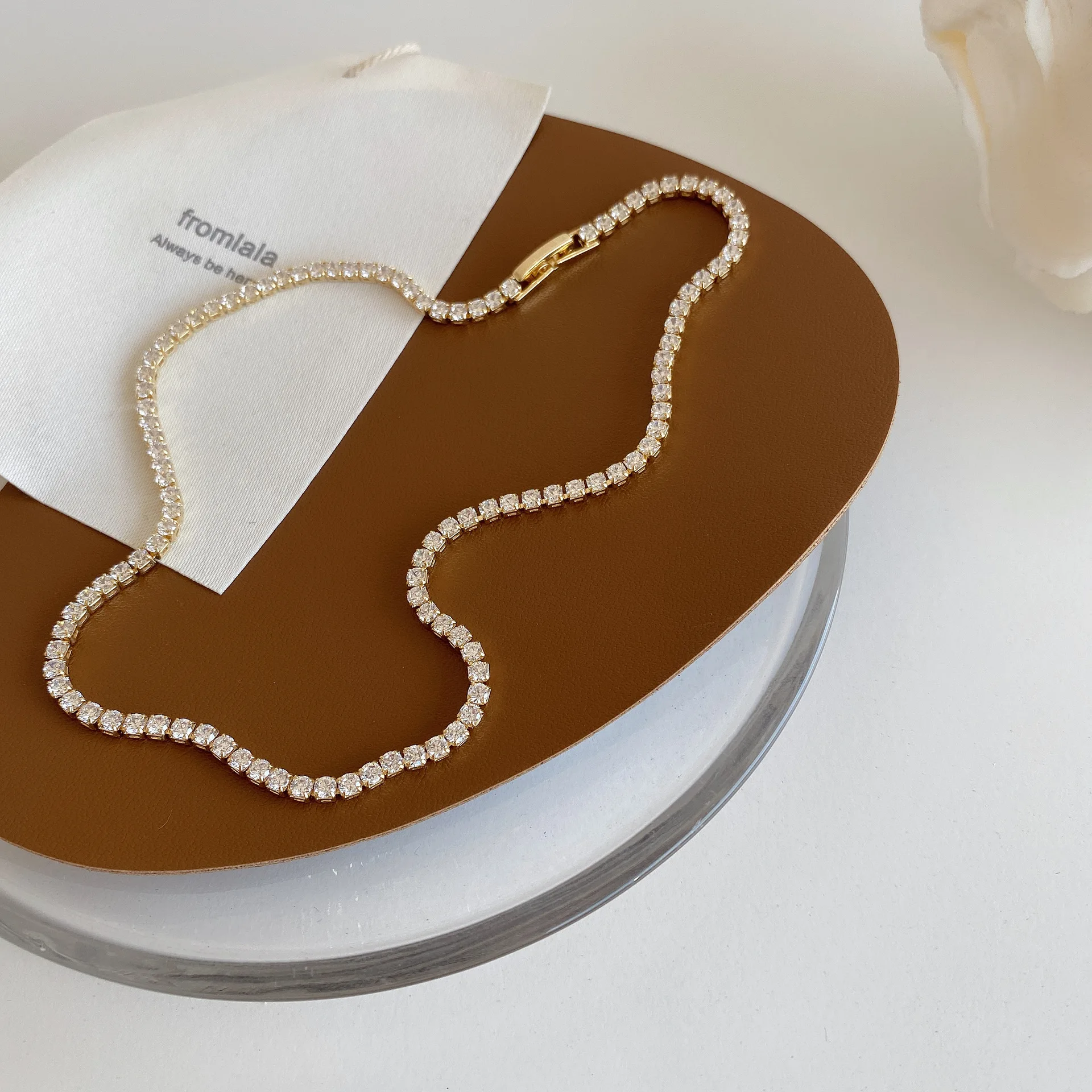 B-22 New Arrival Gold Plated Cubic Zirconia CZ Crystal Tennis Choker Necklace, Picture
B-22 New Arrival Gold Plated Cubic Zirconia CZ Crystal Tennis Choker Necklace, Picture