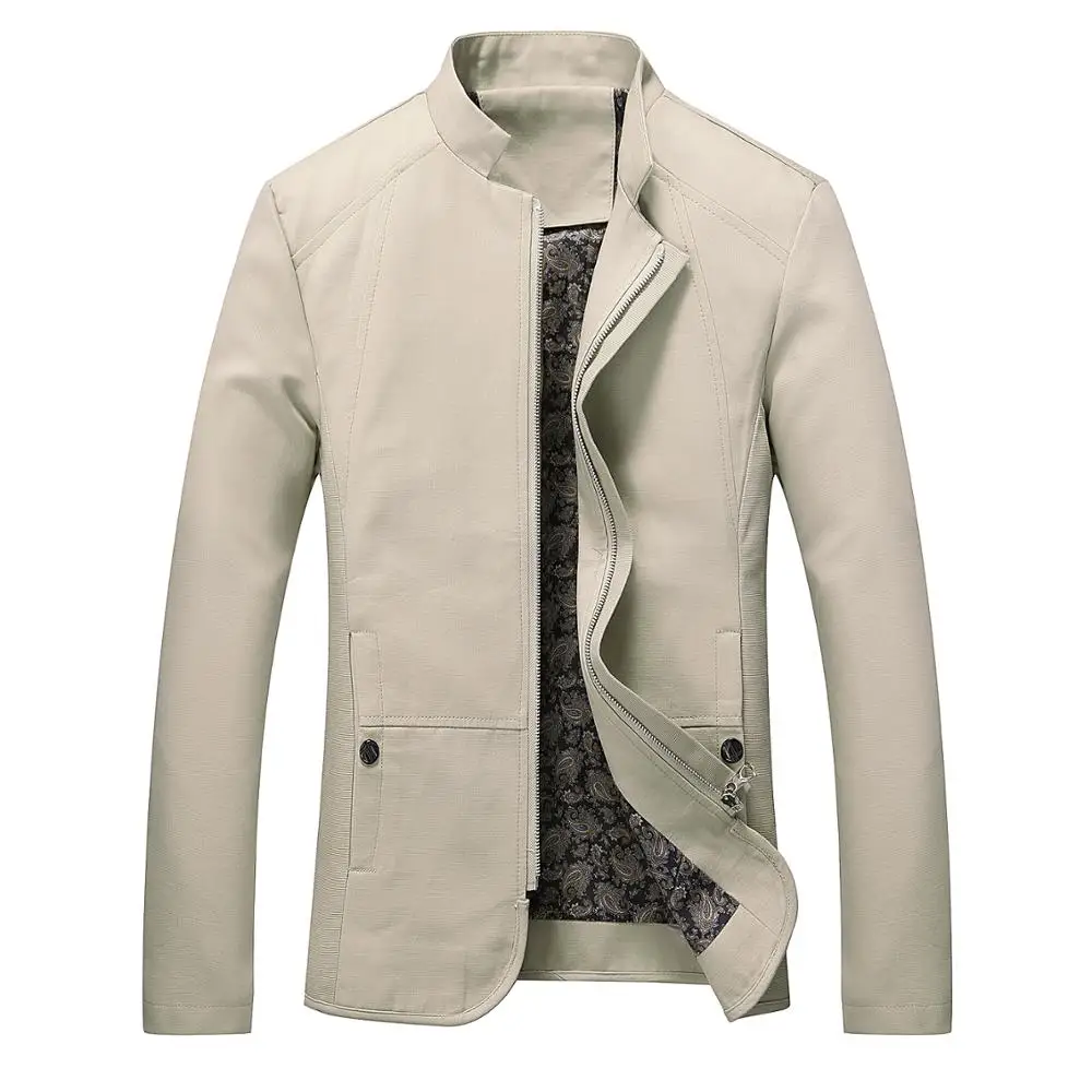 Men's jacket: new men's business slim long sleeve cardigan, stand collar, wash cotton large casual coat
Men's jacket: new men's business slim long sleeve cardigan, stand collar, wash cotton large casual coat